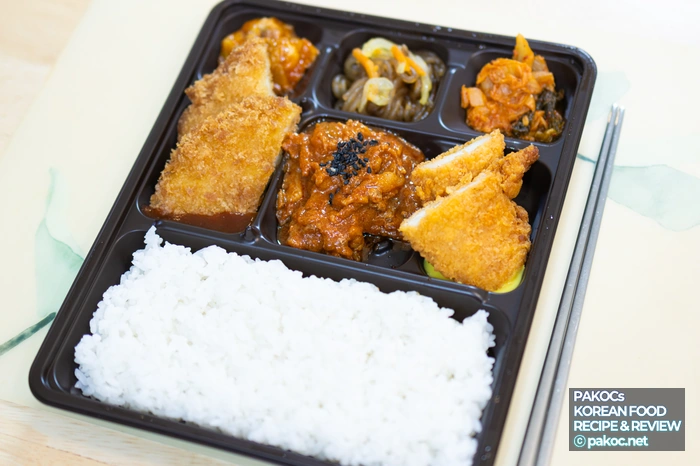 도시락 구성 비교 사진