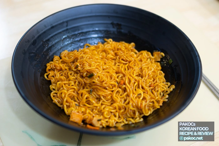 비빔라면 조리 과정 사진