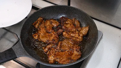 고기 구이 완성 사진