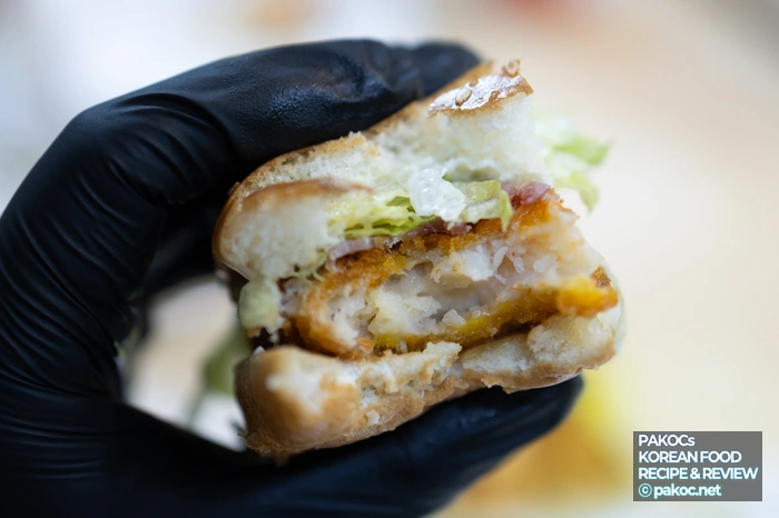 양상추와 베이컨 조화 확인