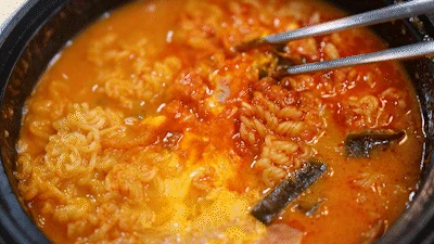 조리후 국물 색깔 비교