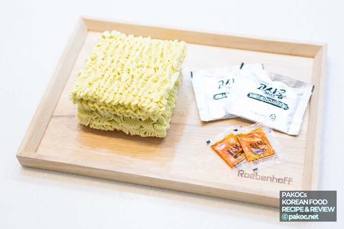 고사리 라면 조리 과정