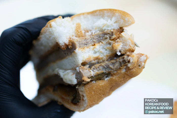 햄버거 조리 후 모습