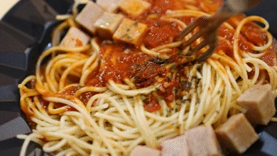 스팸 큐브 파스타 조합 평가