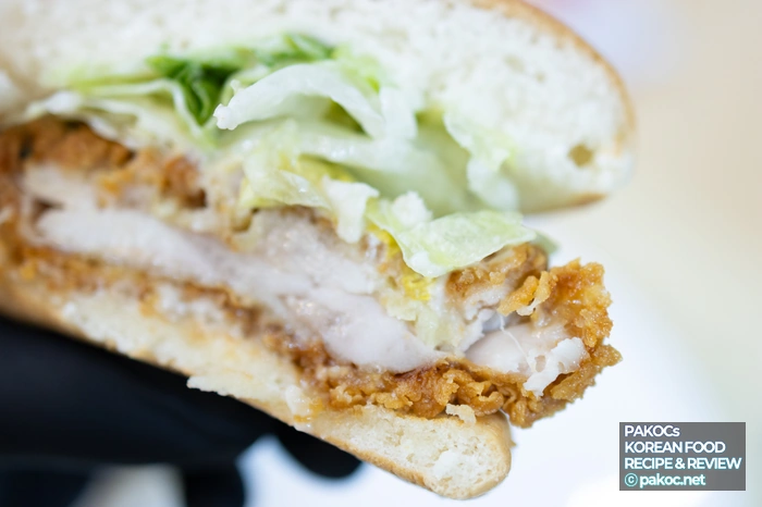 치킨 맛 중심 버거 이미지