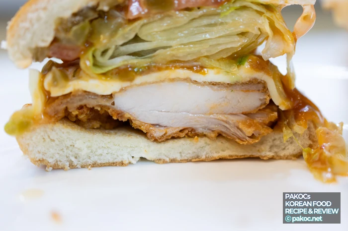 Reseña de sabor del Burger de Camarón Entero de Hudeokjuk