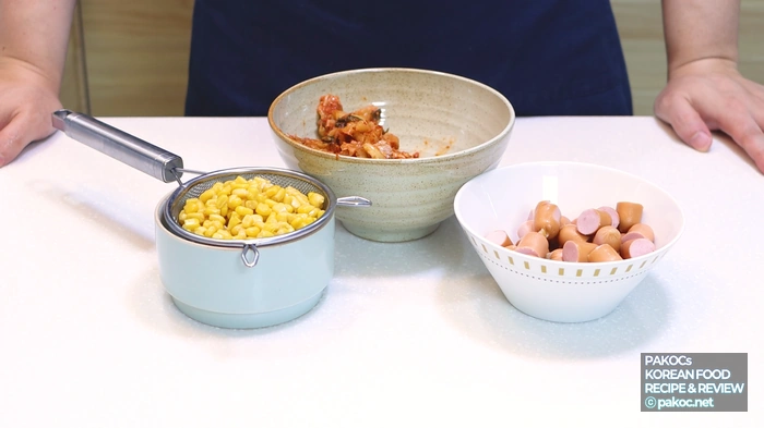 Corn cheese with salt and pepper added