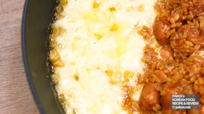 Cooking process: condensed milk butter corn cheese