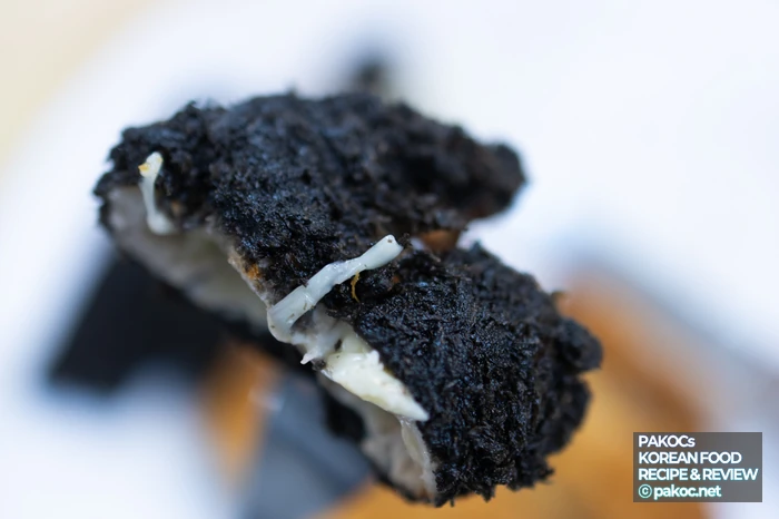 Whole cheese, cheese-stuffed pork cutlet