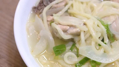 Finished chicken kalguksu visual