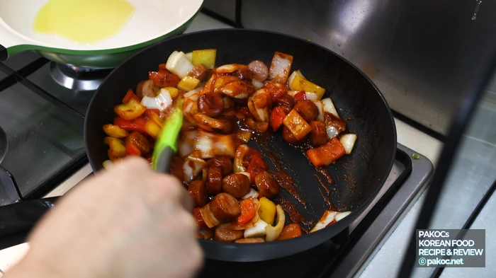 소시지 야채 조합 사진