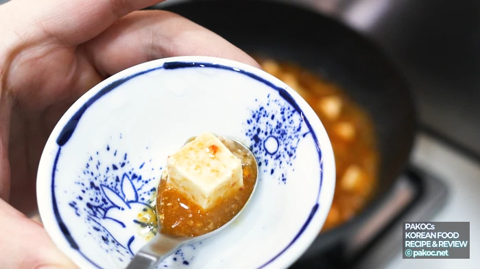 仕上がったマーラー麻婆豆腐