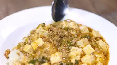 完成したマーラー麻婆豆腐丼