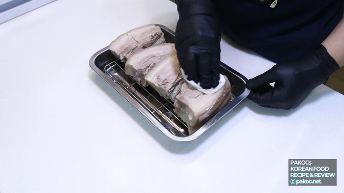 노릇한 삼겹살 구이 과정