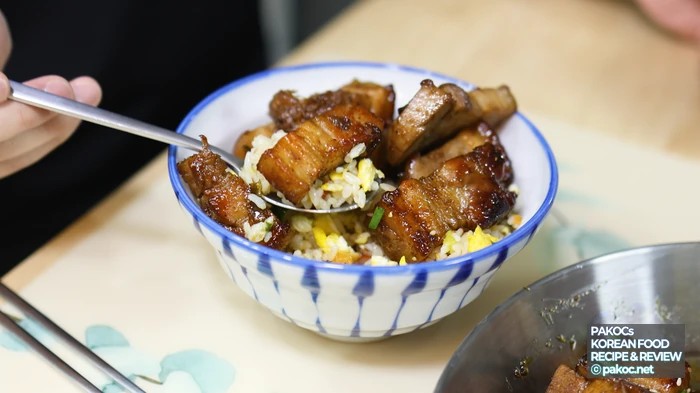 맛있는 삼겹살 완성 모습