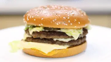 バーガーのサイズ比較の説明